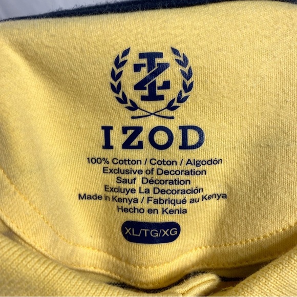 Izod Men’s Striped Yellow Men’s Polo - Picture 6 of 6